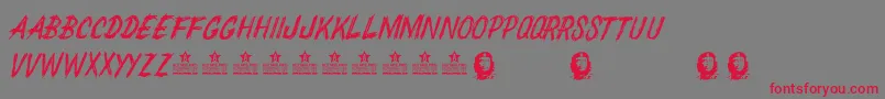 ChedelparedonPersonalUse Font – Red Fonts on Gray Background