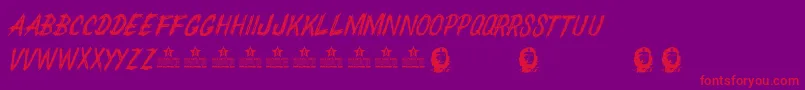 ChedelparedonPersonalUse Font – Red Fonts on Purple Background