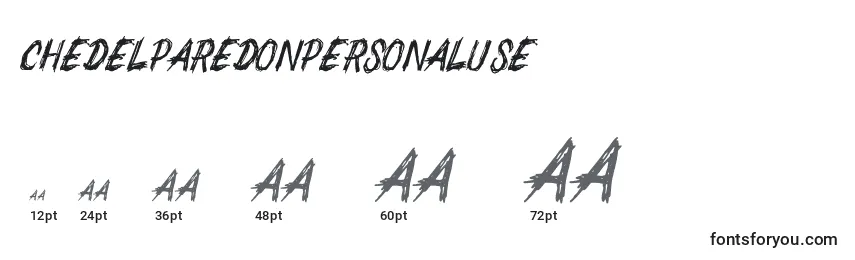 ChedelparedonPersonalUse Font Sizes