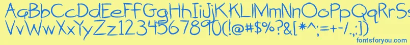 BmdAttackOfTheCucumbers Font – Blue Fonts on Yellow Background
