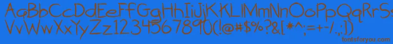 BmdAttackOfTheCucumbers Font – Brown Fonts on Blue Background