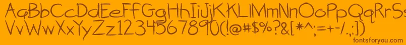 BmdAttackOfTheCucumbers Font – Brown Fonts on Orange Background