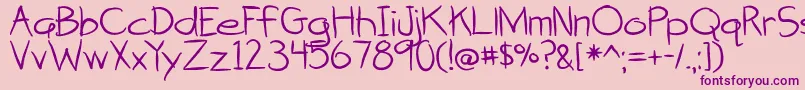 BmdAttackOfTheCucumbers Font – Purple Fonts on Pink Background