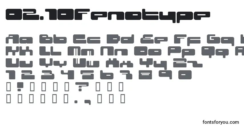 Czcionka 02.10Fenotype – alfabet, cyfry, specjalne znaki