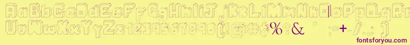 Bodoque Font – Purple Fonts on Yellow Background