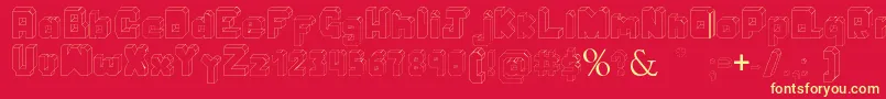 Bodoque Font – Yellow Fonts on Red Background