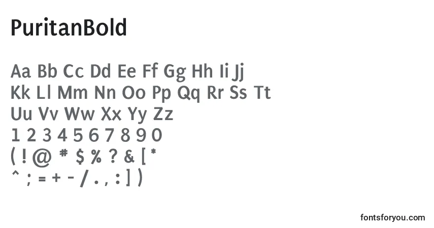 Шрифт PuritanBold – алфавит, цифры, специальные символы