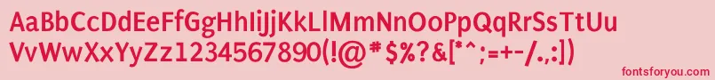 フォントPuritanBold – ピンクの背景に赤い文字