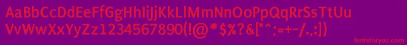 フォントPuritanBold – 紫の背景に赤い文字