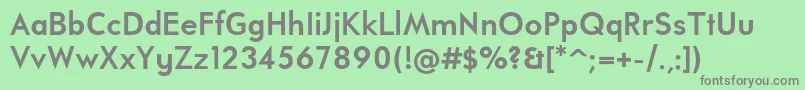 UniversalisadfstdBold-fontti – harmaat kirjasimet vihreällä taustalla