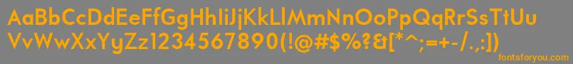 フォントUniversalisadfstdBold – オレンジの文字は灰色の背景にあります。