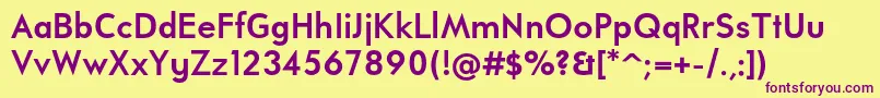 UniversalisadfstdBold Font – Purple Fonts on Yellow Background