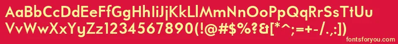 UniversalisadfstdBold Font – Yellow Fonts on Red Background