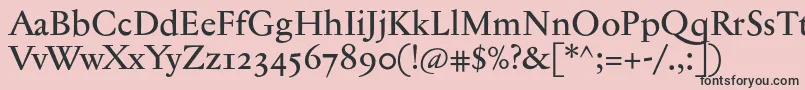 Jannontextmedosf Font – Black Fonts on Pink Background