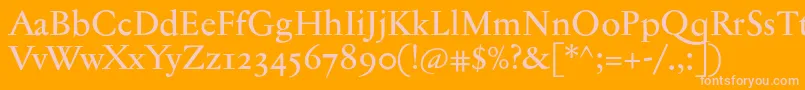 Jannontextmedosf Font – Pink Fonts on Orange Background