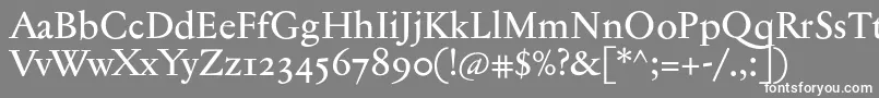 フォントJannontextmedosf – 灰色の背景に白い文字