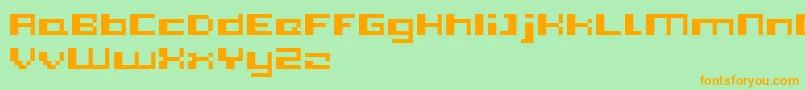 Pixleft5 Font – Orange Fonts on Green Background