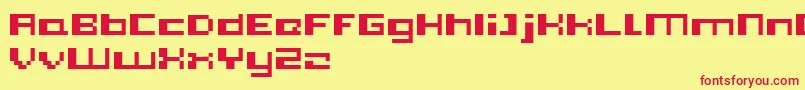 Pixleft5 Font – Red Fonts on Yellow Background