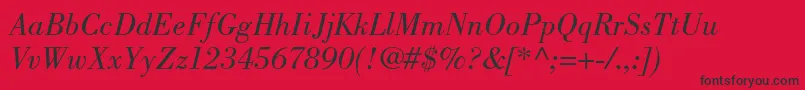 BodonistdBookitalic Font – Black Fonts on Red Background