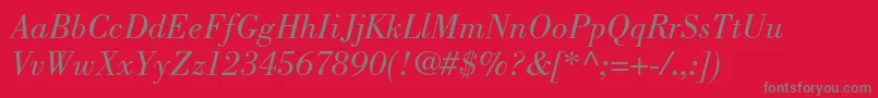 BodonistdBookitalic Font – Gray Fonts on Red Background