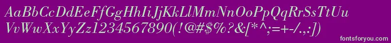 BodonistdBookitalic Font – Green Fonts on Purple Background