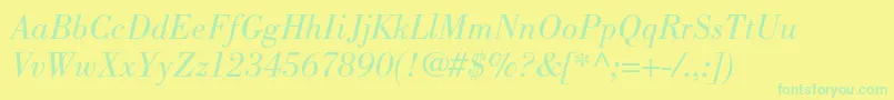 More about BodonistdBookitalic Font BodonistdBookitalic Font – Green Fonts on Yellow Background