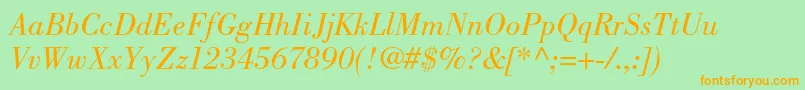 BodonistdBookitalic Font – Orange Fonts on Green Background