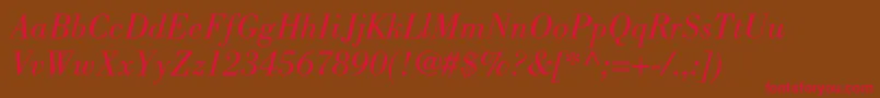 BodonistdBookitalic Font – Red Fonts on Brown Background