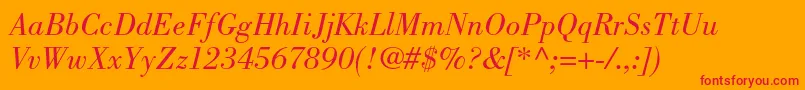BodonistdBookitalic Font – Red Fonts on Orange Background