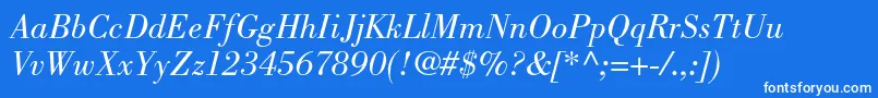 BodonistdBookitalic Font – White Fonts on Blue Background
