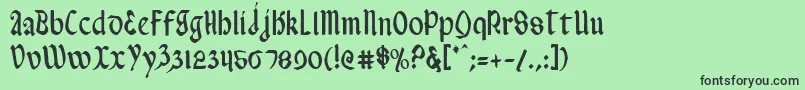 ValeriusCondensed-fontti – mustat fontit vihreällä taustalla