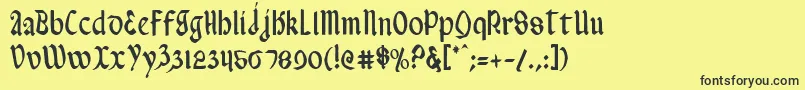 ValeriusCondensed Font – Black Fonts on Yellow Background