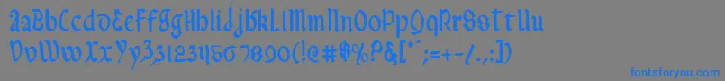フォントValeriusCondensed – 灰色の背景に青い文字