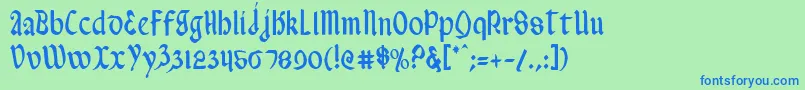 フォントValeriusCondensed – 青い文字は緑の背景です。