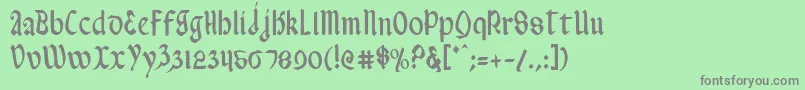 ValeriusCondensed-Schriftart – Graue Schriften auf grünem Hintergrund