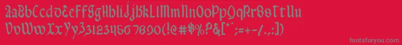 Fonte ValeriusCondensed – fontes cinzas em um fundo vermelho