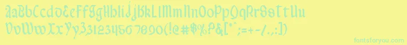 ValeriusCondensed Font – Green Fonts on Yellow Background