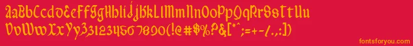 ValeriusCondensed Font – Orange Fonts on Red Background