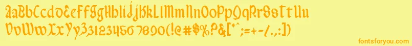 ValeriusCondensed Font – Orange Fonts on Yellow Background