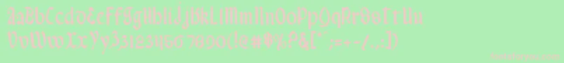 ValeriusCondensed-fontti – vaaleanpunaiset fontit vihreällä taustalla