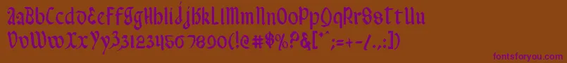 ValeriusCondensed Font – Purple Fonts on Brown Background