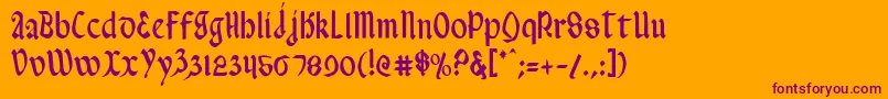 ValeriusCondensed Font – Purple Fonts on Orange Background
