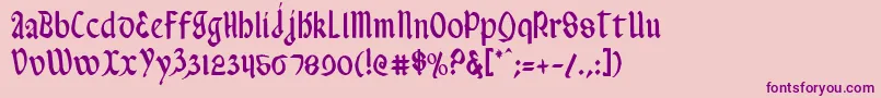 ValeriusCondensed Font – Purple Fonts on Pink Background