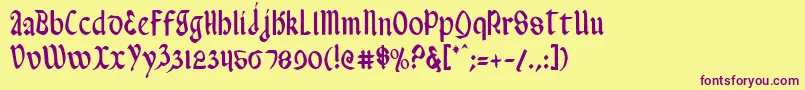 ValeriusCondensed Font – Purple Fonts on Yellow Background