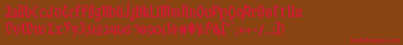 ValeriusCondensed-fontti – punaiset fontit ruskealla taustalla