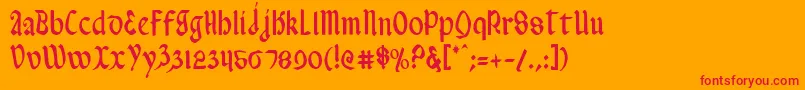ValeriusCondensed-fontti – punaiset fontit oranssilla taustalla