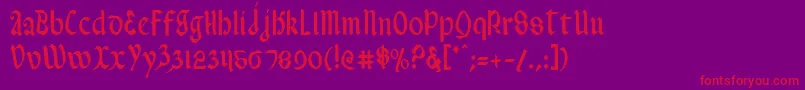 ValeriusCondensed Font – Red Fonts on Purple Background