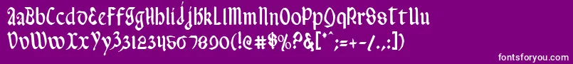 フォントValeriusCondensed – 紫の背景に白い文字