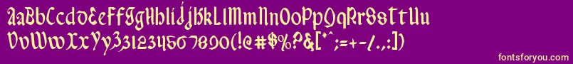 ValeriusCondensed Font – Yellow Fonts on Purple Background