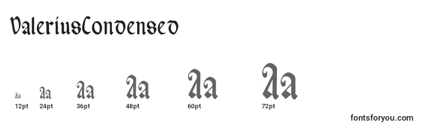 ValeriusCondensed Font Sizes
